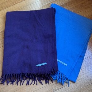 Bloomingdale's Oversized Purple and Blue Wool Wraps